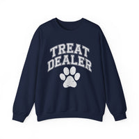 Treat Dealer, Dog Lover – Gildan Heavy Blend | Trendy Men's and Women’s Soft Sweatshirt. Direct to Garment. Printed & Shipped in the USA. Unisex Sizes.