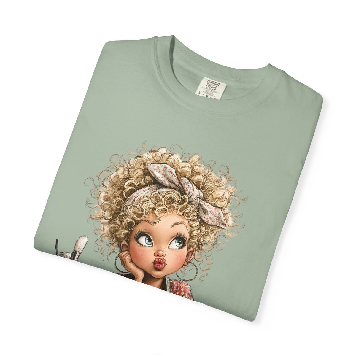 Cute Artist Curly Girl - Comfort Colors | Trendy Women's T-Shirt. Direct to Garment. Printed & Shipped in the USA. Unisex Sizes.