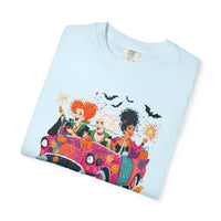 Witch Way to the Party? - Comfort Colors | Trendy Women's T-Shirt. Direct to Garment. Printed & Shipped in the USA. Unisex Sizes.
