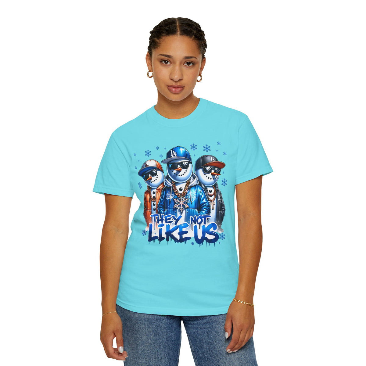 They Not Like Us Snowman - Comfort Colors | Trendy Men's and Women's T-Shirt. Direct to Garment. Printed & Shipped in the USA. Unisex Sizes.