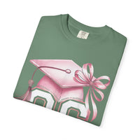 Pink Coquette, Class of 2026 Graduation Cap - Comfort Colors | Trendy Women's T-Shirt. Direct to Garment. Printed & Shipped in the USA. Unisex Sizes.