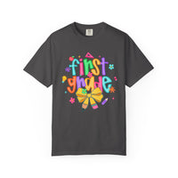 Coquette First Grade Pencil Bow - Comfort Colors | Trendy Women's T-Shirt. Direct to Garment. Printed & Shipped in the USA. Unisex Sizes.