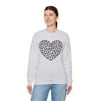 Dog Paw Heart – Gildan Heavy Blend | Trendy Women’s Soft Sweatshirt. Direct to Garment. Printed & Shipped in the USA. Unisex Sizes.