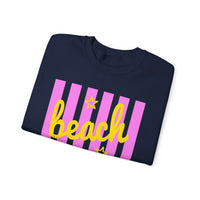 Beach Bum – Gildan Heavy Blend | Trendy Men's & Women’s Soft Sweatshirt. Direct to Garment. Printed & Shipped in the USA. Unisex Sizes.