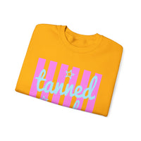 Tanned and Tipsy – Gildan Heavy Blend | Trendy Women’s Soft Sweatshirt. Direct to Garment. Printed & Shipped in the USA. Unisex Sizes.