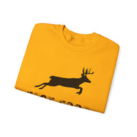 Fast Food Deer Hunting Humor Distressed – Gildan Heavy Blend | Trendy Men's and Women’s Soft Sweatshirt. Direct to Garment. Printed & Shipped in the USA. Unisex Sizes.