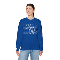 Boy Mom Typography – Gildan Heavy Blend | Trendy Women’s Soft Sweatshirt. Direct to Garment. Printed & Shipped in the USA. Unisex Sizes.