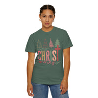 Merry ChrisTmas Christian Faith Graphic - Comfort Colors | Trendy Women's T-Shirt. Direct to Garment. Printed & Shipped in the USA. Unisex Sizes.