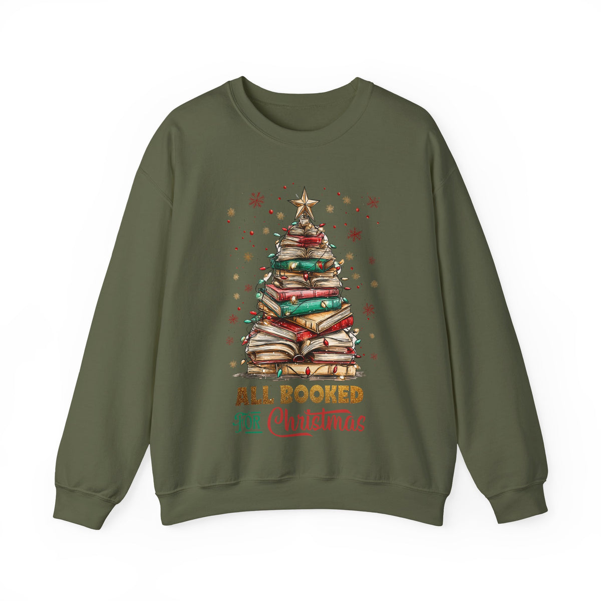 All Booked For Christmas – Gildan Heavy Blend | Trendy Women’s Soft Sweatshirt. Direct to Garment. Printed & Shipped in the USA. Unisex Sizes.