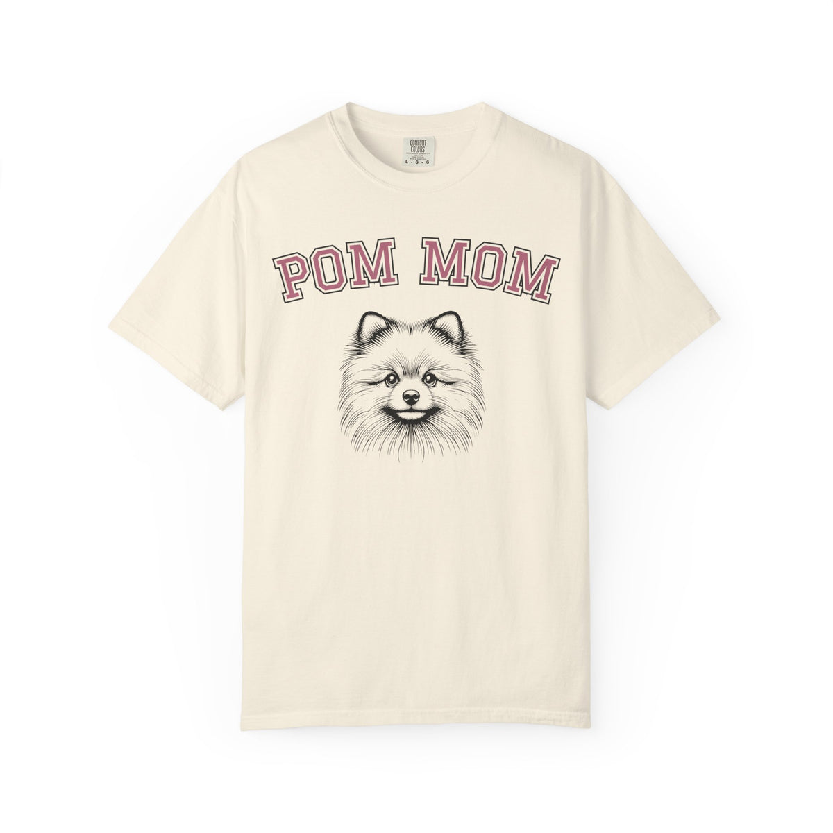 Pom Mom, Varsity - Comfort Colors | Trendy Women's T-Shirt. Direct to Garment. Printed & Shipped in the USA. Unisex Sizes.