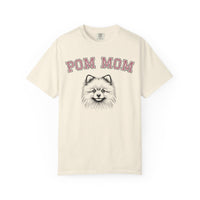 Pom Mom, Varsity - Comfort Colors | Trendy Women's T-Shirt. Direct to Garment. Printed & Shipped in the USA. Unisex Sizes.