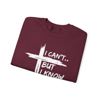 I Can't But I Know A Guy, Faith Cross Christian Jesus – Gildan Heavy Blend | Trendy Women’s and Men's Soft Sweatshirt. Direct to Garment. Printed & Shipped in the USA. Unisex Sizes.