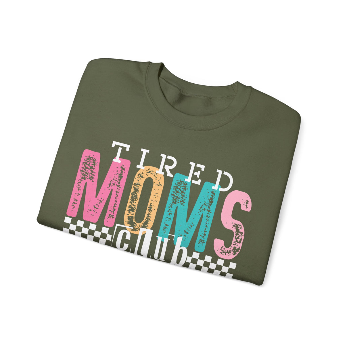 Tired Moms Club Pastel – Gildan Heavy Blend | Trendy Women’s Soft Sweatshirt. Direct to Garment. Printed & Shipped in the USA. Unisex Sizes.