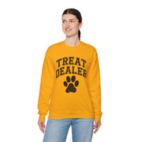 Treat Dealer, Dog Lover – Gildan Heavy Blend | Trendy Men's and Women’s Soft Sweatshirt. Direct to Garment. Printed & Shipped in the USA. Unisex Sizes.