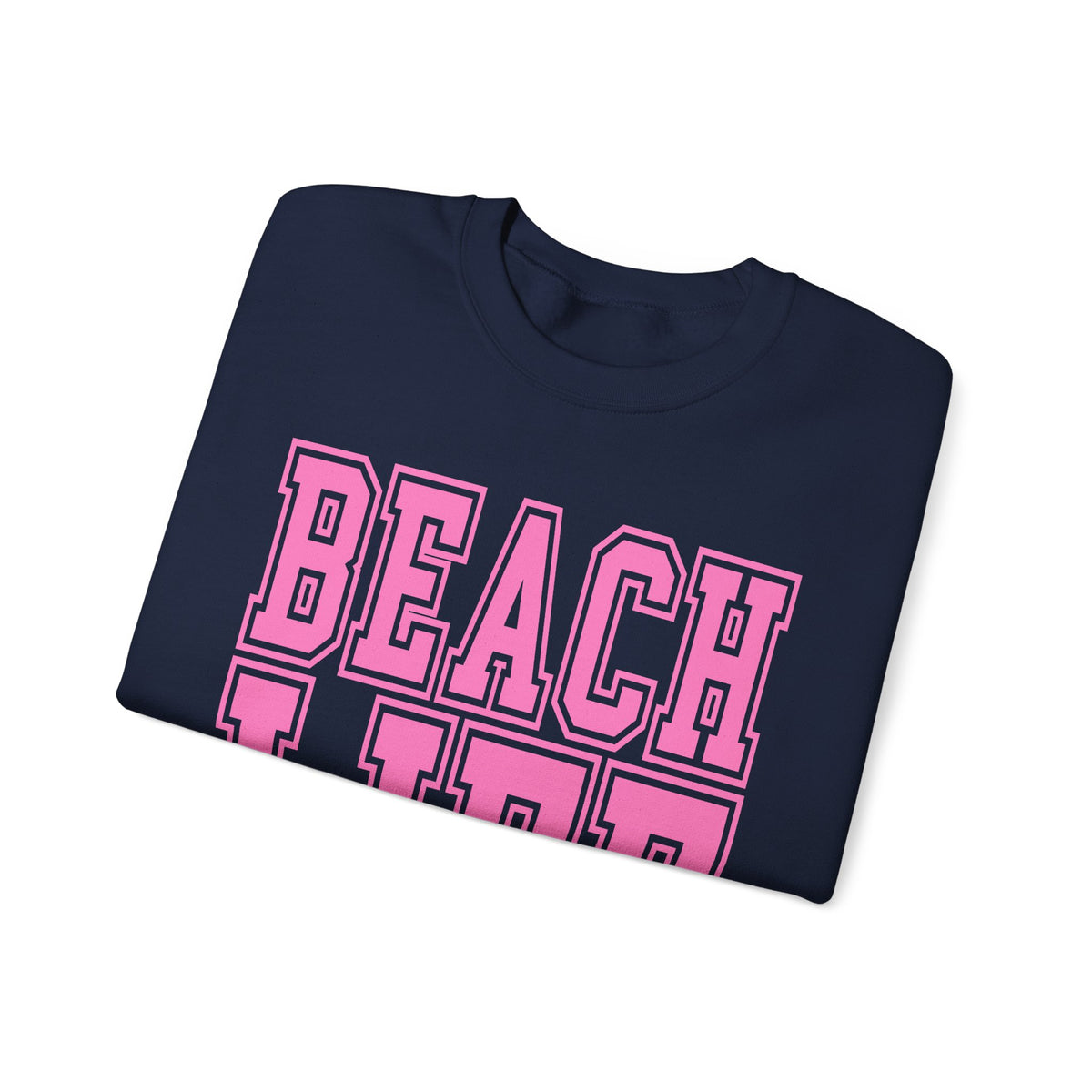 Beach Life – Gildan Heavy Blend | Trendy Men's & Women’s Soft Sweatshirt. Direct to Garment. Printed & Shipped in the USA. Unisex Sizes.