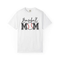 Baseball Mom - Comfort Colors | Trendy Women's T-Shirt. Direct to Garment. Printed & Shipped in the USA. Unisex Sizes.