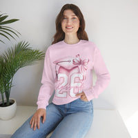 Pink Coquette, Class of 2026 Graduation Cap – Gildan Heavy Blend | Trendy Women’s Soft Sweatshirt. Direct to Garment. Printed & Shipped in the USA. Unisex Sizes.