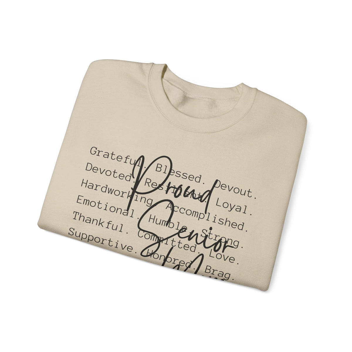 Proud Senior Mom, Description – Gildan Heavy Blend | Trendy Women’s Soft Sweatshirt. Direct to Garment. Printed & Shipped in the USA. Unisex Sizes.