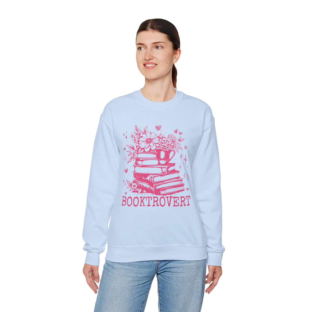 Booktrovert – Gildan Heavy Blend | Trendy Women’s Soft Sweatshirt. Direct to Garment. Printed & Shipped in the USA. Unisex Sizes.
