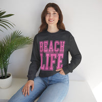 Beach Life – Gildan Heavy Blend | Trendy Men's & Women’s Soft Sweatshirt. Direct to Garment. Printed & Shipped in the USA. Unisex Sizes.