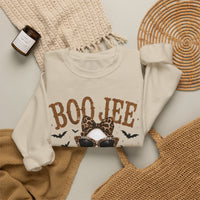 BooJee Ghost with Coffee - Halloween – Gildan Heavy Blend | Trendy Women’s Soft Sweatshirt. Direct to Garment. Printed & Shipped in the USA. Unisex Sizes.