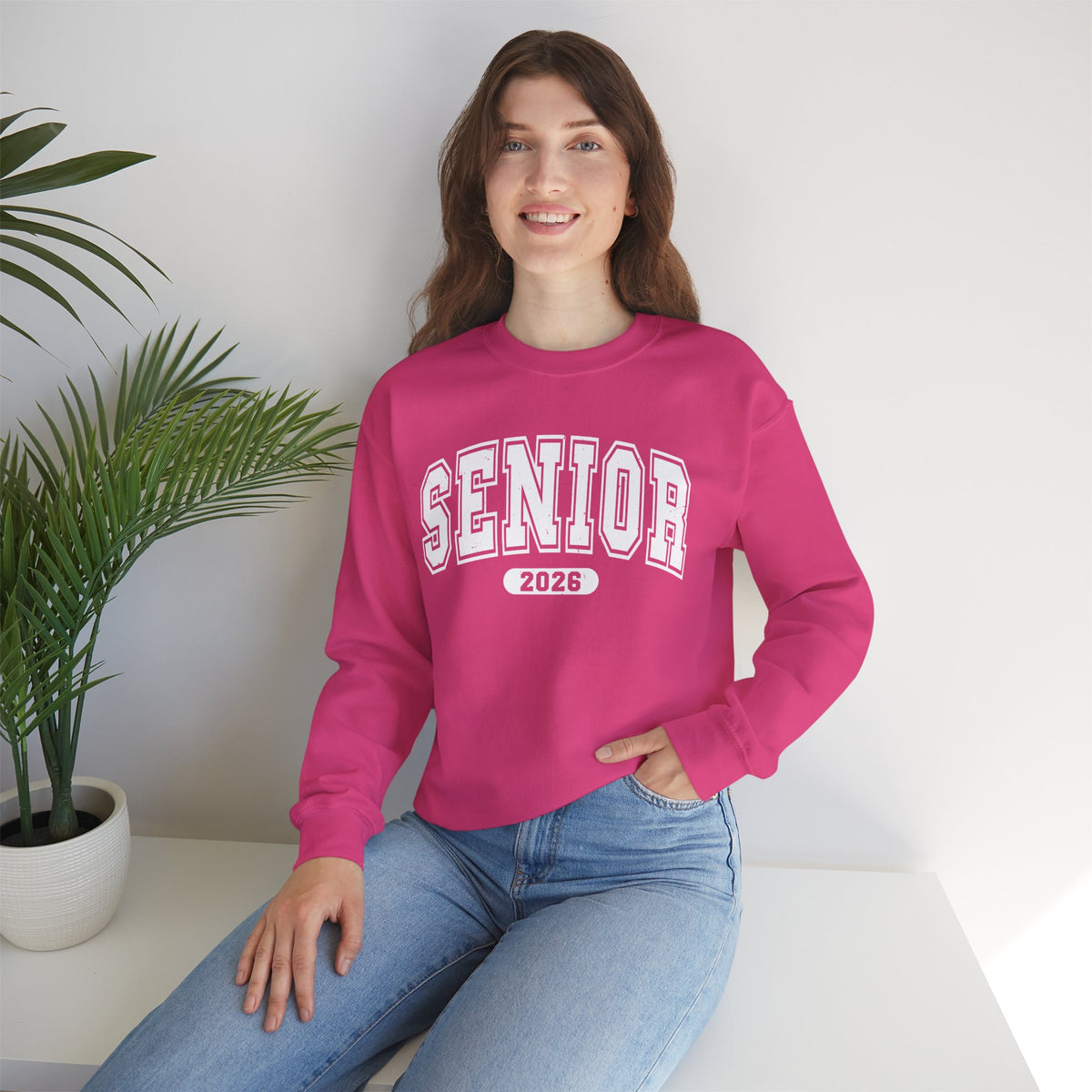 Senior 2026, Varsity – Gildan Heavy Blend | Trendy Women’s and Men's Soft Sweatshirt. Direct to Garment. Printed & Shipped in the USA. Unisex Sizes.