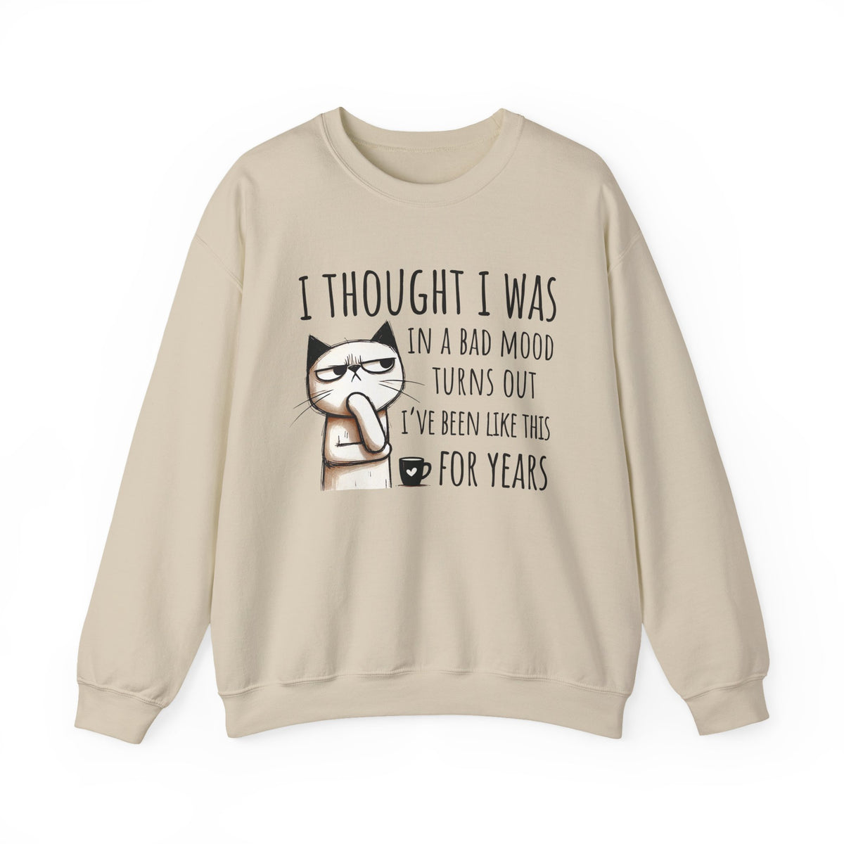I Thought I Was In A Bad Mood, Grumpy Cat – Gildan Heavy Blend | Trendy Men's and Women’s Soft Sweatshirt. Direct to Garment. Printed & Shipped in the USA. Unisex Sizes.
