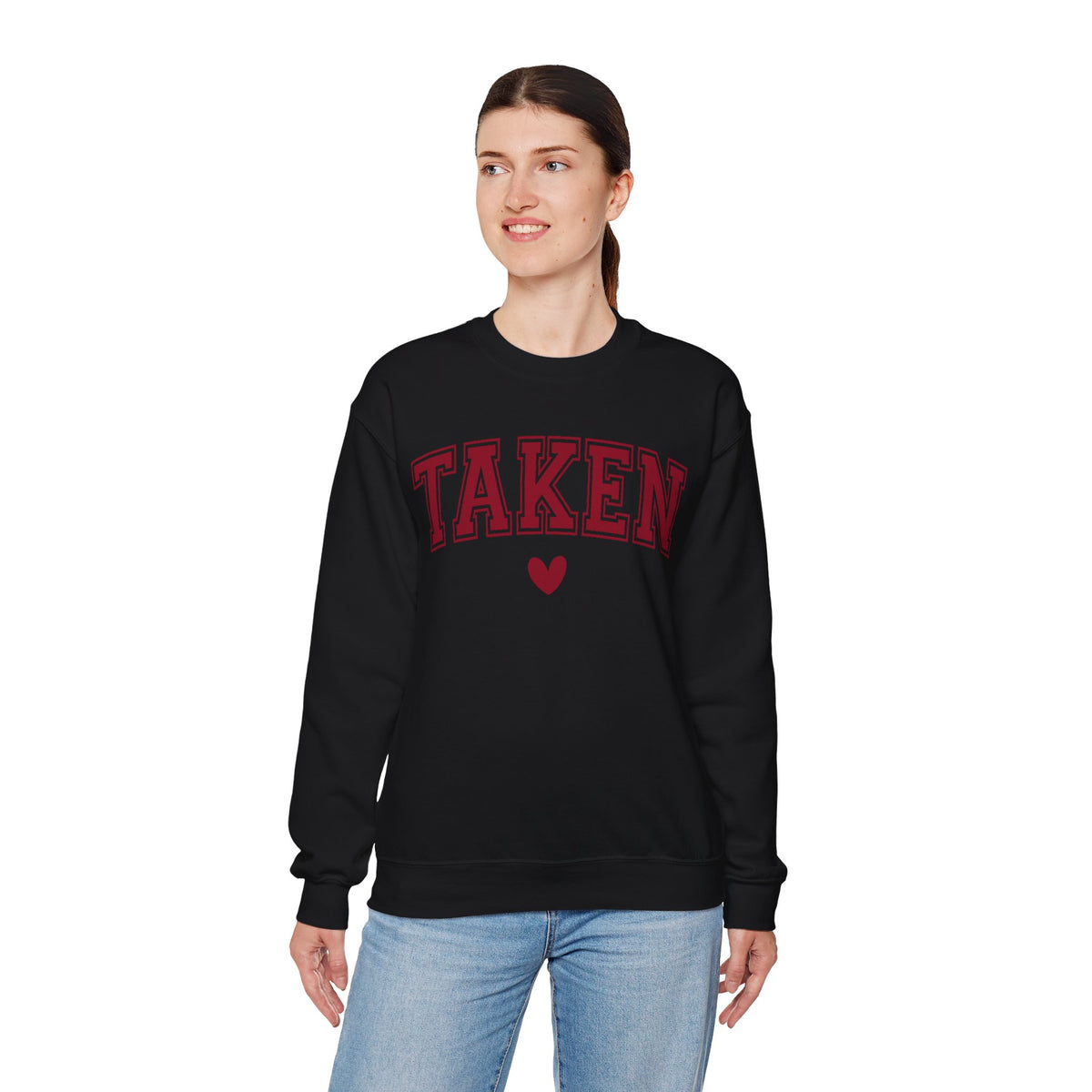 Taken - Varsity – Gildan Heavy Blend | Trendy Women’s Soft Sweatshirt. Direct to Garment. Printed & Shipped in the USA. Unisex Sizes.