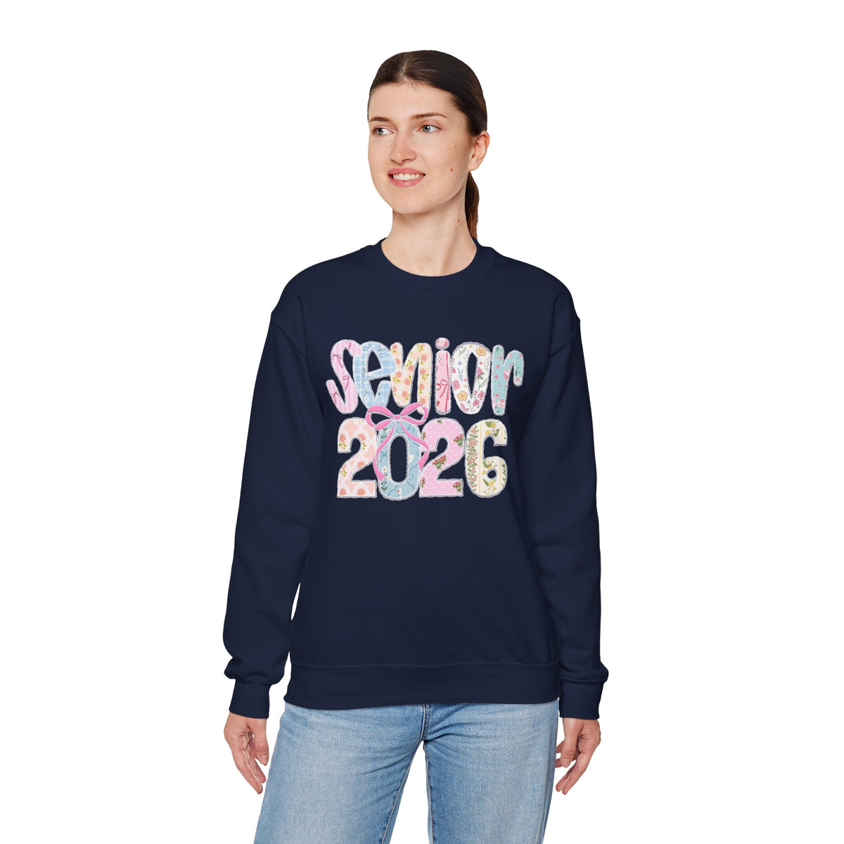 Class of 2026 Senior - Pink Coquette Bow – Gildan Heavy Blend | Trendy Women’s Soft Sweatshirt. Direct to Garment. Printed & Shipped in the USA. Unisex Sizes.