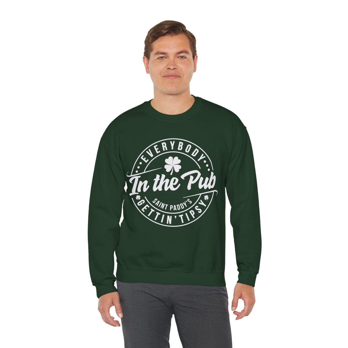 Everybody In The Pub Gettin' Tipsy – Gildan Heavy Blend | Trendy Women’s and Men's Soft Sweatshirt. Direct to Garment. Printed & Shipped in the USA. Unisex Sizes.