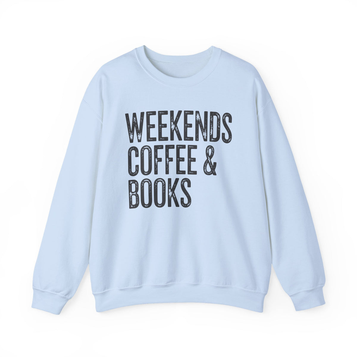 Weekends, Coffee & Books, Vintage – Gildan Heavy Blend | Trendy Women’s and Men's Soft Sweatshirt. Direct to Garment. Printed & Shipped in the USA. Unisex Sizes.