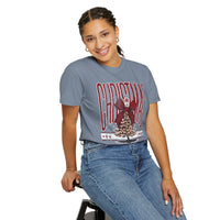 Christmas Season Leopard Tree  - Comfort Colors | Trendy Women's T-Shirt. Direct to Garment. Printed & Shipped in the USA. Unisex Sizes.