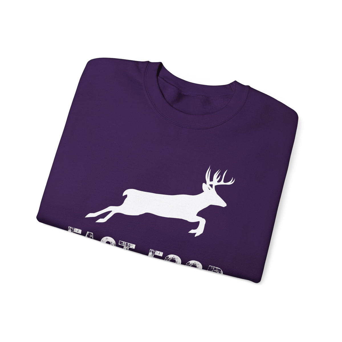 Fast Food Deer Hunting Humor Distressed – Gildan Heavy Blend | Trendy Men's and Women’s Soft Sweatshirt. Direct to Garment. Printed & Shipped in the USA. Unisex Sizes.