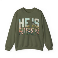 He Is Risen, Christian Floral Easter – Gildan Heavy Blend | Trendy Women’s Soft Sweatshirt. Direct to Garment. Printed & Shipped in the USA. Unisex Sizes.
