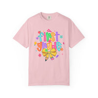 Coquette First Grade Pencil Bow - Comfort Colors | Trendy Women's T-Shirt. Direct to Garment. Printed & Shipped in the USA. Unisex Sizes.