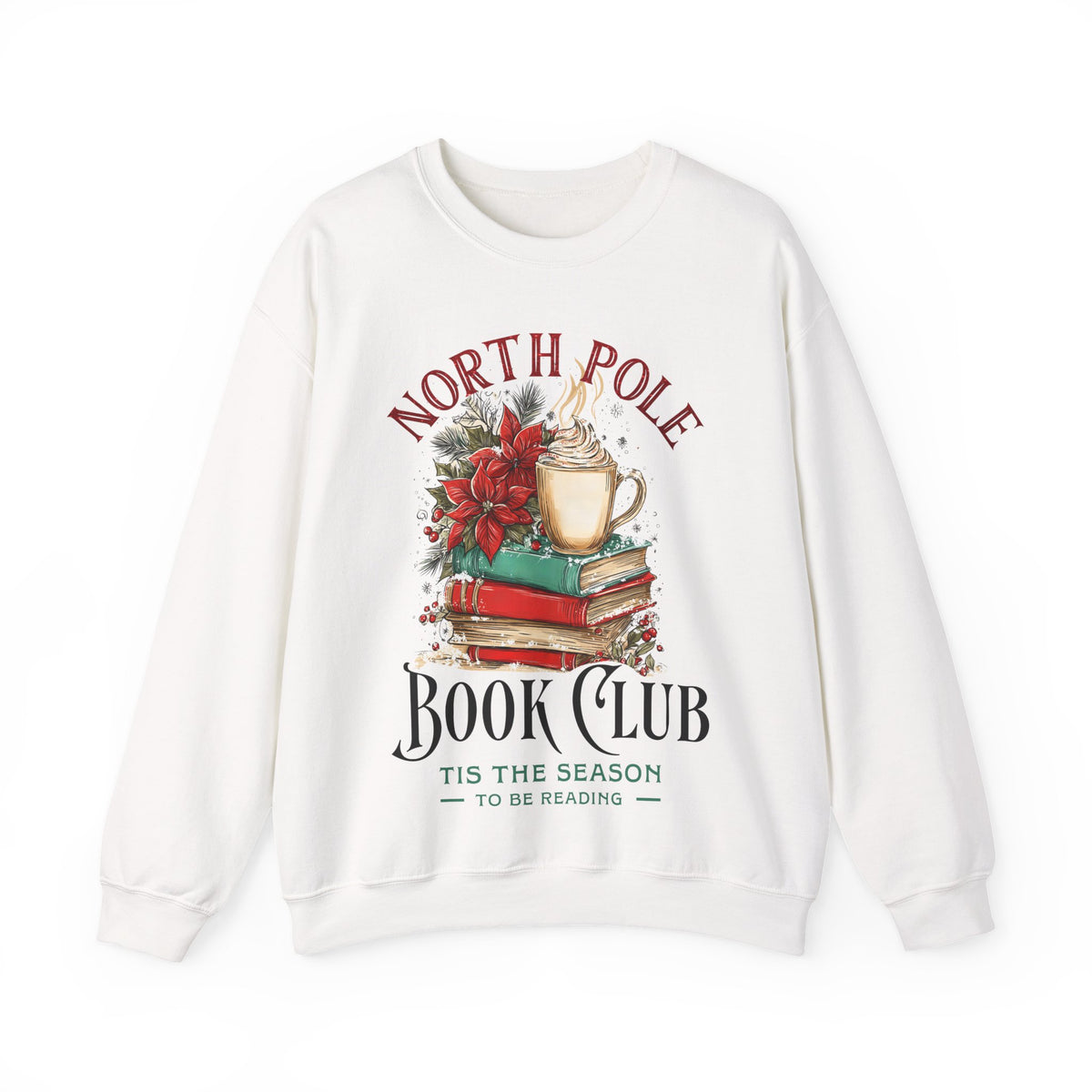 North Pole Book Club – Gildan Heavy Blend | Trendy Women’s Soft Sweatshirt. Direct to Garment. Printed & Shipped in the USA. Unisex Sizes.