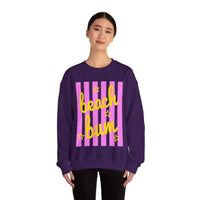 Beach Bum – Gildan Heavy Blend | Trendy Men's & Women’s Soft Sweatshirt. Direct to Garment. Printed & Shipped in the USA. Unisex Sizes.