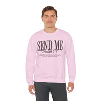 Send Me, Vintage - Faith – Gildan Heavy Blend | Trendy Women’s and Men's Soft Sweatshirt. Direct to Garment. Printed & Shipped in the USA. Unisex Sizes.