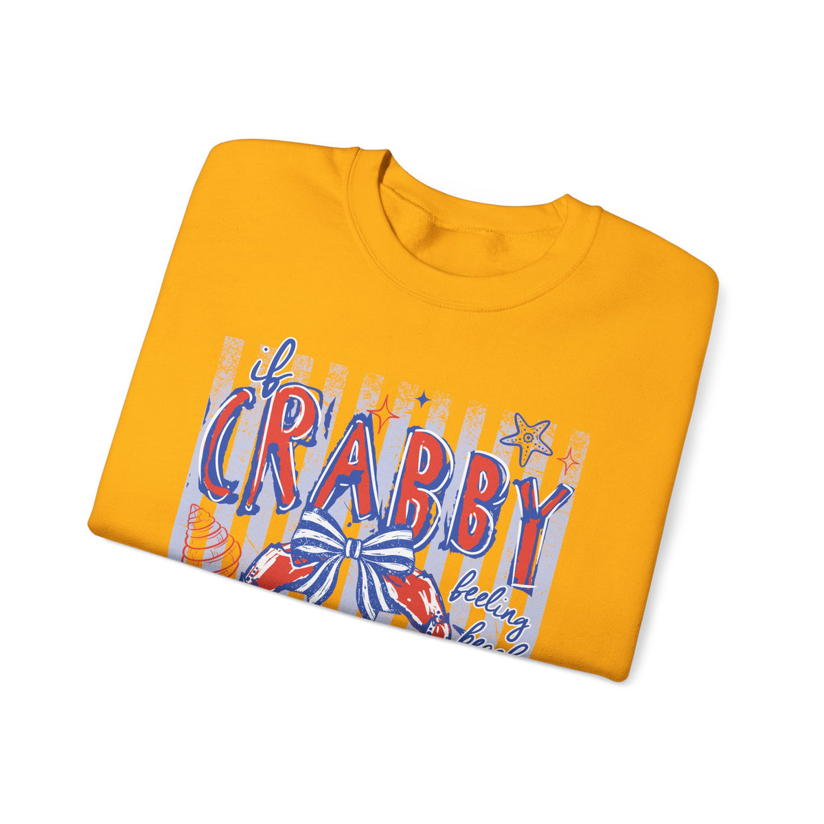If Crabby, Please Return to Beach – Gildan Heavy Blend | Trendy Men's & Women’s Soft Sweatshirt. Direct to Garment. Printed & Shipped in the USA. Unisex Sizes.