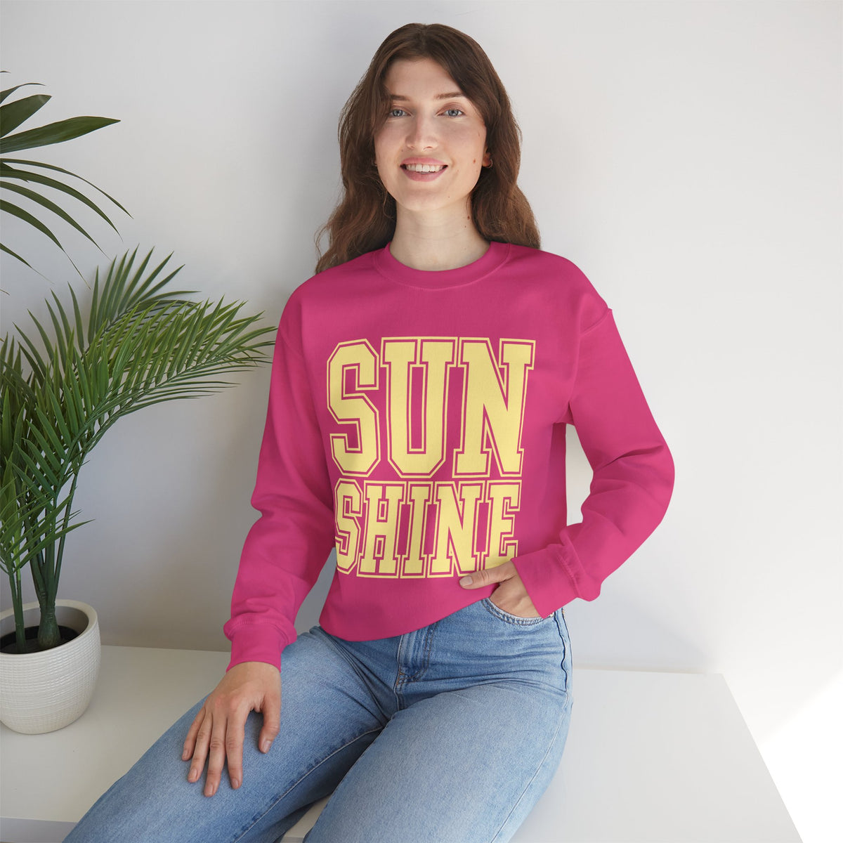 Sunshine – Gildan Heavy Blend | Trendy Women’s Soft Sweatshirt. Direct to Garment. Printed & Shipped in the USA. Unisex Sizes.