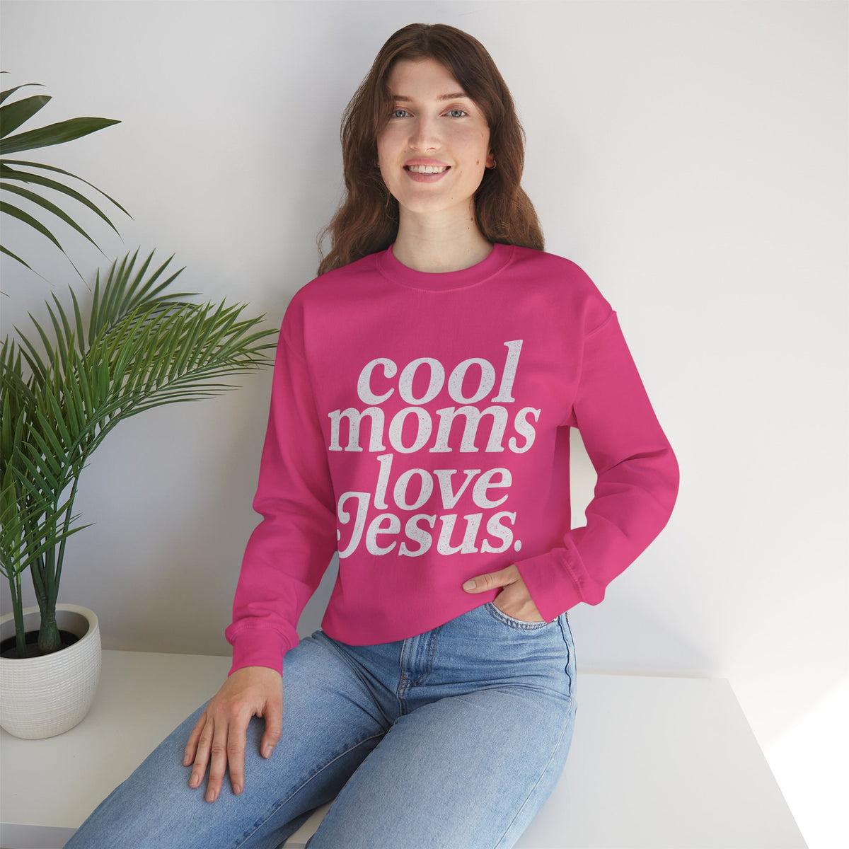 Cool Moms Love Jesus, Vintage – Gildan Heavy Blend | Trendy Women’s Soft Sweatshirt. Direct to Garment. Printed & Shipped in the USA. Unisex Sizes.