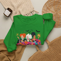 Witch Way to the Party? – Gildan Heavy Blend | Trendy Women’s Soft Sweatshirt. Direct to Garment. Printed & Shipped in the USA. Unisex Sizes.