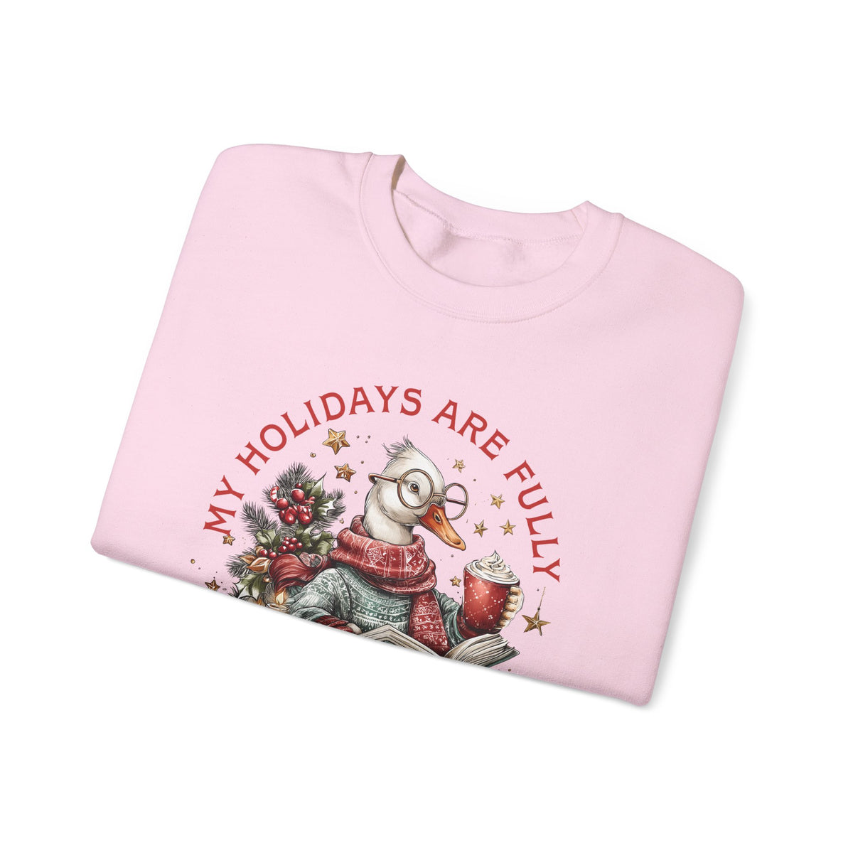 My Holidays are Fluffy and Booked – Gildan Heavy Blend | Trendy Women’s Soft Sweatshirt. Direct to Garment. Printed & Shipped in the USA. Unisex Sizes.