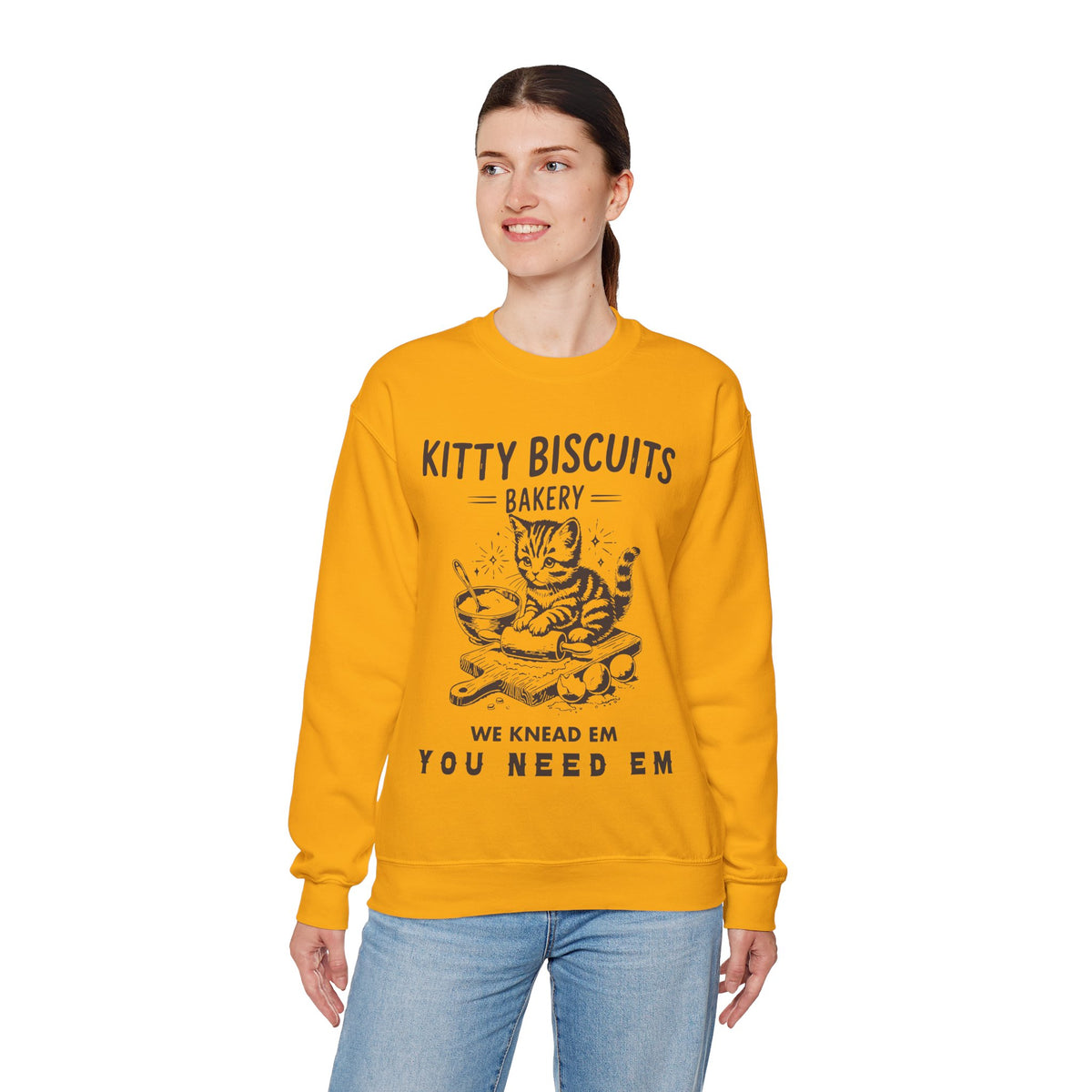 Kitty Biscuits Bakery – Gildan Heavy Blend | Trendy Women’s and Men's Soft Sweatshirt. Direct to Garment. Printed & Shipped in the USA. Unisex Sizes.