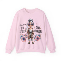 Retired Not Expired, Leopard Funny Grandma – Gildan Heavy Blend | Trendy Women’s Soft Sweatshirt. Direct to Garment. Printed & Shipped in the USA. Unisex Sizes.