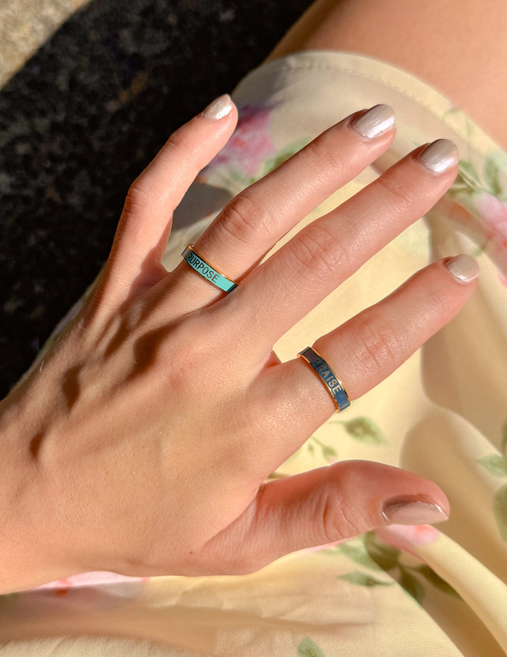 "Praise" Gold-Colored Stackable Ring