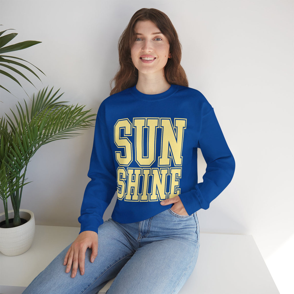 Sunshine – Gildan Heavy Blend | Trendy Women’s Soft Sweatshirt. Direct to Garment. Printed & Shipped in the USA. Unisex Sizes.