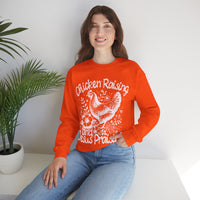 Chicken Raising and Jesus Praising – Gildan Heavy Blend | Trendy Men's and Women’s Soft Sweatshirt. Direct to Garment. Printed & Shipped in the USA. Unisex Sizes.