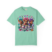 Cute Highland Cows Bingo Squad - Comfort Colors | Trendy Women's T-Shirt. Direct to Garment. Printed & Shipped in the USA. Unisex Sizes.