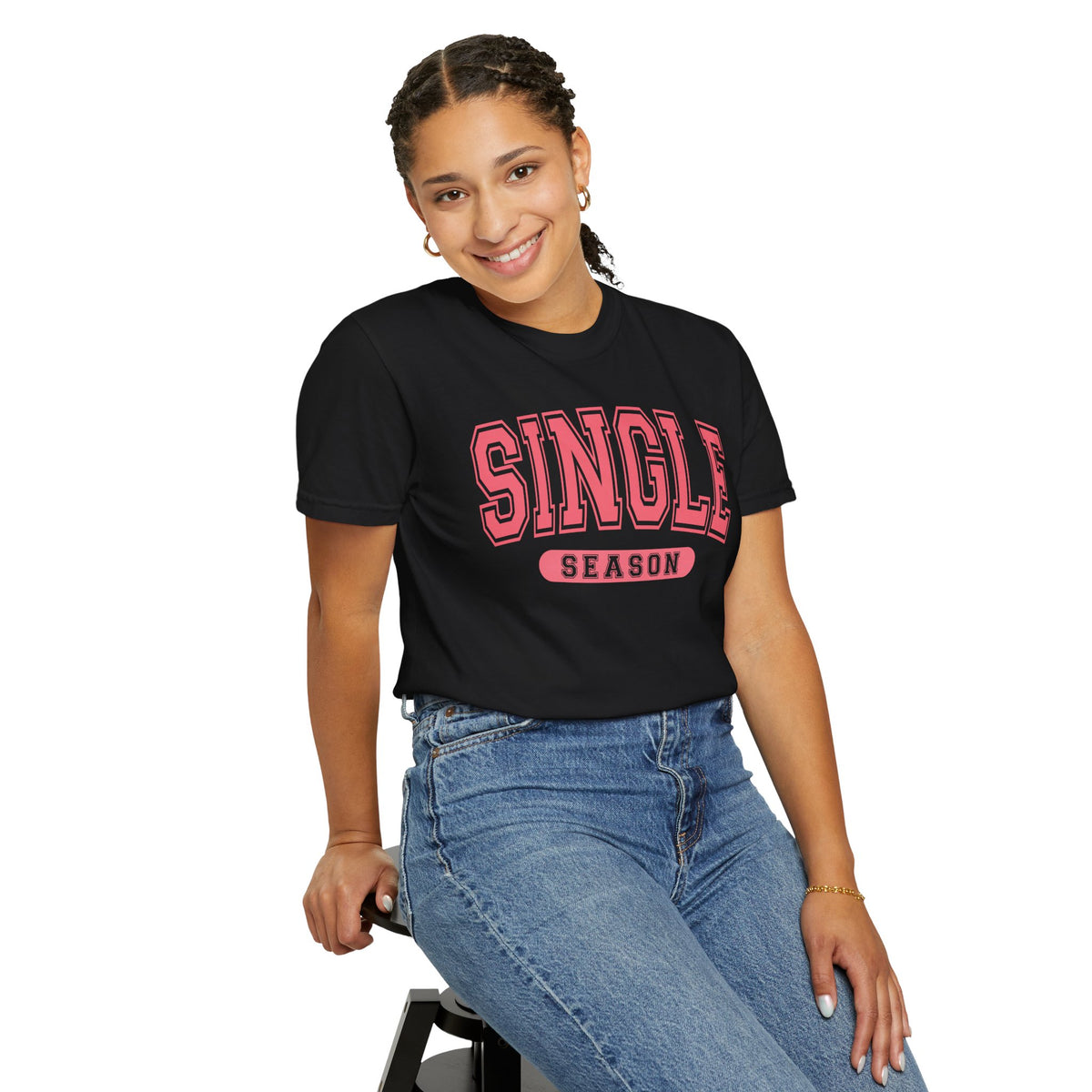Single Season - Varsity - Comfort Colors | Trendy Women's T-Shirt. Direct to Garment. Printed & Shipped in the USA. Unisex Sizes.